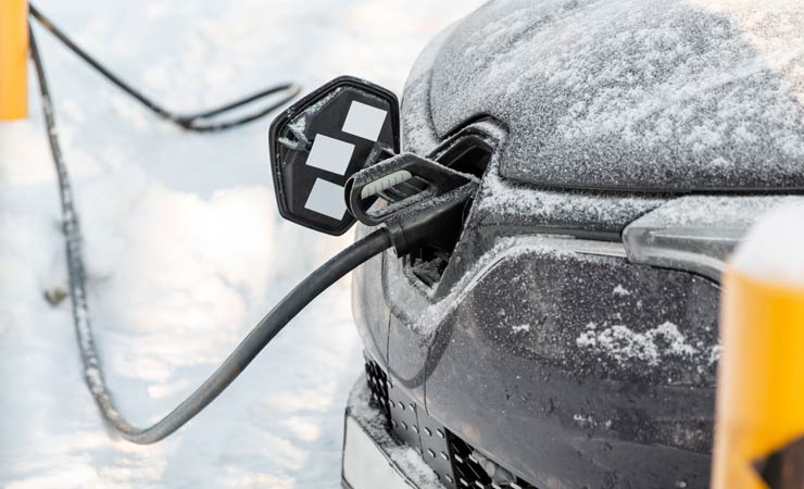 Akku von Elektroautos im Winter