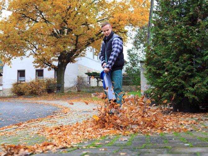 Einsatz der Laubbläser