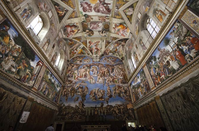 Fresko von Michelangelo in der Sixtinischen Kapelle