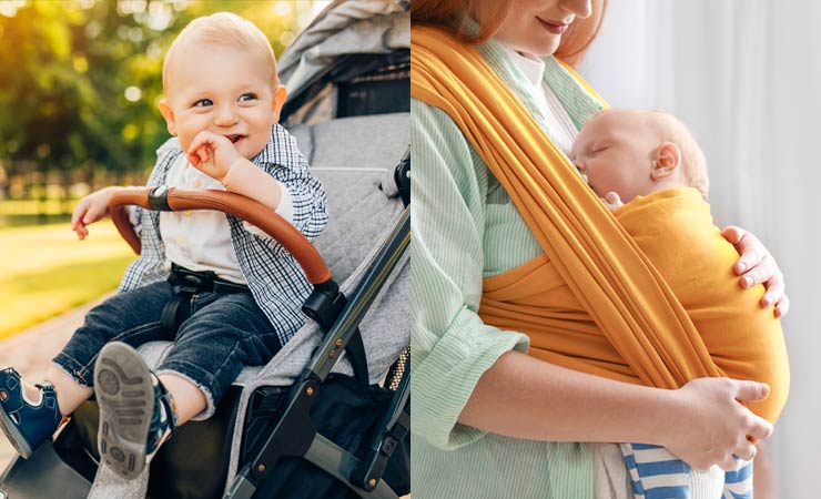 Trage oder Kinderwagen